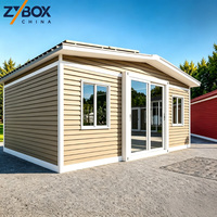 Maison conteneur modulaire préfabriquée autonome et isolée de 20 pieds, extensible, avec toit à pignon kaki, pour chantier de gravier