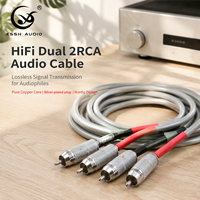 Cable de Audio HIFI para Audiófilos, Cable de Conexión de Señal Dual 2RCA Macho a Macho para Reproductor de CD, Amplificador, Sistema de Audio HiFi