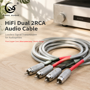 Câble audio audiophile HIFI double RCA mâle-mâle pour lecteur <span class=keywords><strong>CD</strong></span>, amplificateur et système audio HiFi - Product Image 1
