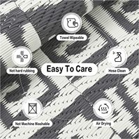 Tapis de plage extérieur imperméable en plastique recyclé, écologique, en paille, avec dossier en cachemire, hauteur du poil pelucheux