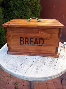 En bois fait main boîte à pain - Product Image 2
