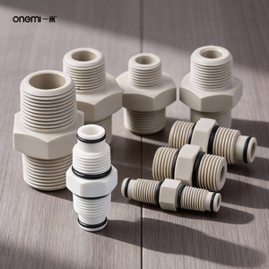 OEM Gıda Sınıfı PP Altıgen Nipelli 1/4" 1/2" 3/4" 1" NPT Erkek Dişli Konnektör RO Su Filtresi Gövdesi Bağlantı Parçası Plastik Ek Parçası Adaptörü - Product Image 1