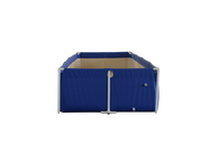 Grande piscine rectangulaire pliante pour la famille, baignoire à cadre en plastique de couleur bleue ou personnalisée de 0.60mm
