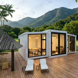 FLKT Chambre <span class=keywords><strong>de</strong></span> conteneur moderne <span class=keywords><strong>de</strong></span> luxe préfabriquée extensible, structure en acier, résistante aux cyclones, au vent et aux tremblements <span class=keywords><strong>de</strong></span> <span class=keywords><strong>terre</strong></span> - Product Image 6