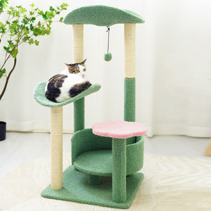 Jia Ni <b>Cat</b> Green Leaf <b>Cat</b> Tree With <b>Scratching</b> <b>Posts</b> And Platforms <b>For</b> Indoor <b>Cats</b> - Product Image 1