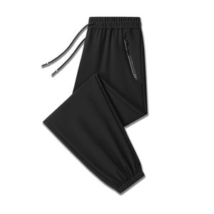 Nuevos pantalones de seda helada para hombre, aire acondicionado fino de verano, elásticos, deportivos, de secado rápido, rectos, planos, informales, sueltos, transpirables, a la moda - Product Image 3