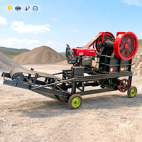 Concasseur à mâchoires diesel PE250x400, petite machine portable avec moteur pour le minerai et la construction, utilisé dans l'exploitation minière et le concassage de pierres