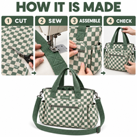 Sac de rangement en polyester personnalisé pour travaux manuels et voyages, intérieur spacieux avec bandoulière amovible