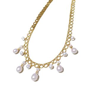 Wenchi Zhuji Wholesale Fashionable Design Natural <b>Pearl</b> Tassel <b>Necklace</b> Classic Lace Wrapped K-<b>Gold</b> Craftsmanship Model 21379 - Product Image 5