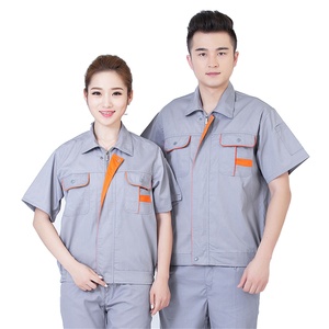 Veste d'uniforme <span class=keywords><strong>de</strong></span> travail antistatique pour hommes, combinaison d'ingénierie en polyester et coton gris, grande taille disponible - Product Image 1