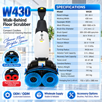 Mesin Pembersih Lantai Lipat Bertenaga Baterai Lithium Compact Walk, Desain Lipat, Mesin Pembersih Komersial untuk Pabrik