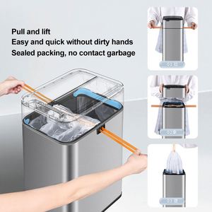 Nouvelle poubelle intelligente rectangulaire automatique en acier inoxydable 2025 de 9L, 15L, 20L, 30L, 50L, 60L (15 gallons) avec logo personnalisé - Product Image 3