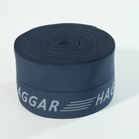 Bande de ceinture élastique en polyester bleu marine à chevrons de 2 pouces de large, couleur unie, haute élasticité, logo personnalisé, jacquard
