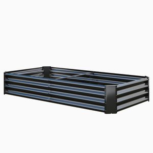 Jardinera Elevada Cuadrada Rústica de Acero Galvanizado, Paquete de 2, Gran Espacio para Cultivar Verduras, Hierbas y Flores (Envío desde Almacén en EE. UU.) - Product Image 2