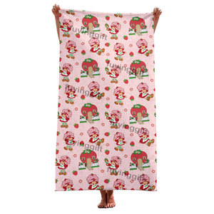 Fragole Vintage con cartoni animati Shortcakes <span class=keywords><strong>asciugamani</strong></span> da bagno per ragazza carina morbidi oversize a prova di sabbia a prova di sabbia per bambini Poncho telo da mare - Product Image 5