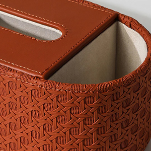 Couvercle de boîte à mouchoirs en cuir PU porte-boîte à mouchoirs ovale <span class=keywords><strong>Kleenex</strong></span> couvre pour bureau à domicile décoration de voiture support de télécommande - Product Image 6