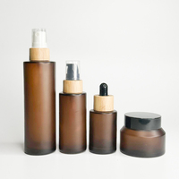 Flacons compte-gouttes en verre ambré pour huile capillaire, flacons pulvérisateurs à pompe, contenants cosmétiques, emballages