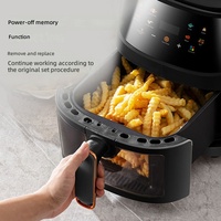 Friteuse à air 8L à écran tactile avec menus prédéfinis et fenêtre visible, 1350W, antiadhésive, pour une cuisine saine en famille