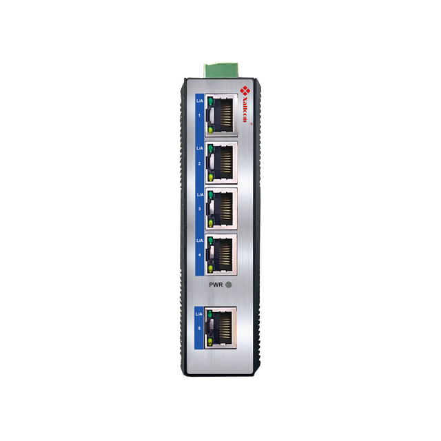 Compact Industrial Ethernet Switch with 5 Fast Ethernet Ports and 1G Switch Capacity for Network Equipment Applications