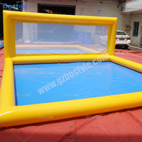 Terrain gonflable de volley-ball d'eau gonflable en PVC extérieur pour l'installation gonflable d'amusement d'eau de natation d'arrière-cour