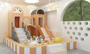 Mini Ticari Kapalı Beyaz ve Pembe Yumuşak Çocuk Oyun Alanı Kaydıraklı Çocuk Oyun Seti Partiler İçin Kapalı Yumuşak Oyun Alanları İçin - Product Image 5