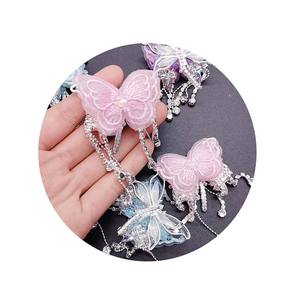 Accesorios de Material para Manualidades: Cadena para Teléfono con Mariposa de Bordado Ilusorio, Lazo, Perla, Bolígrafo Decorativo y Cuentas para Pulsera - Product Image 1