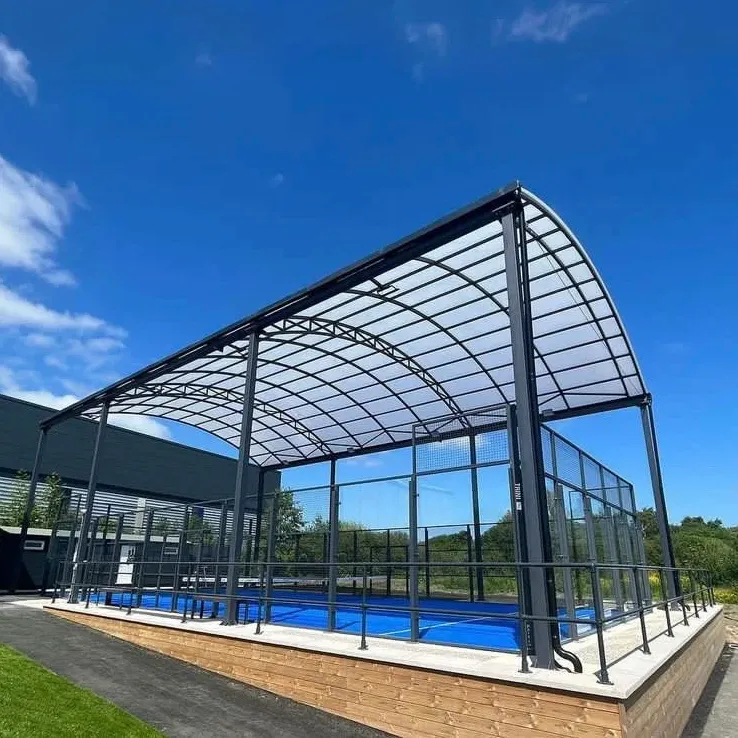 JSMC Offre Spéciale Panoramique intérieur extérieur Padel Court Paddle Tennis avec Prix d'Usine Par padel avec toit