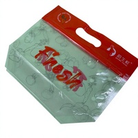 Sacs d'emballage pour fruits et légumes avec poignée de transport transparente en plastique souple et fermeture éclair, vente en gros d'usine YSH