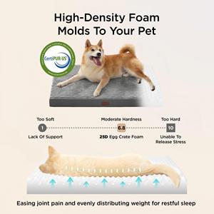 Lits pour chiens en velours, grande taille - Lits orthopédiques pour animaux <span class=keywords><strong>de</strong></span> compagnie avec housse amovible lavable en machine, matelas en mousse alvéolée pour chiots - Product Image 3