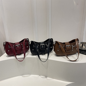 Borsa a Tracolla Y2K con Fibbia a Rivetti, Borsa <span class=keywords><strong>Vintage</strong></span> in Pelle PU per Donna, Borsa a Spalla Multicolore - Product Image 1