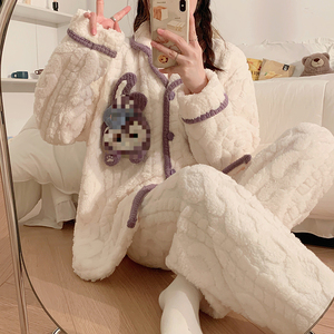 <span class=keywords><strong>Pigiama</strong></span> <span class=keywords><strong>in</strong></span> <span class=keywords><strong>pile</strong></span> corallo con cartoni animati per ragazze, completo <span class=keywords><strong>pigiama</strong></span> <span class=keywords><strong>in</strong></span> velluto autunno/inverno, set <span class=keywords><strong>pigiama</strong></span> caldo <span class=keywords><strong>in</strong></span> flanella - Product Image 4