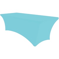Nappe élastique avec logo personnalisable 4FT Spandex Couverture de table 6FT Couverture de table à manger 8FT Rich Color Table de mariage brodée