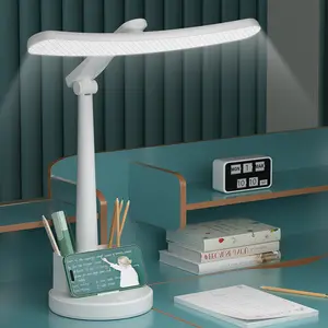 Şık ark göz bakımı petek len LED masa lambası kalem cep telefonu tutucu ile serbestçe ayarlanabilir kafa masa lambası döndürülebilir
