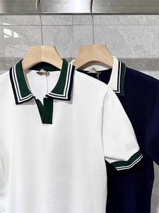 Chemises à manches courtes pour hommes, col en V, décontractées, anti-rides, pour le bureau, été, nouvelle conception, <span class=keywords><strong>look</strong></span> élégant blanc, adaptées à diverses occasions - Product Image 2