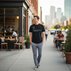 T-shirt 67 Definition Meme nera unisex per adulti taglia media - Product Image 1