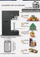 Máquina Selladora Automática para Latas de Cerveza de Plástico PET, Metal y Estaño, Sin Rotación, Selladora de Tapas Fácil de Abrir