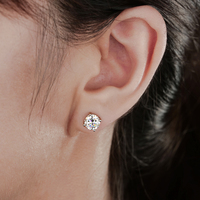Boucles d'oreilles clous en argent 925 Zanlong avec moissanite 0,5 ct/1 ct/2 ct, taille brillant, plaqué or 18 carats, bijoux fins étincelants, certification GRA