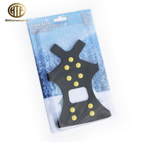 Crampons antidérapants pour la neige et la glace - Caoutchouc silicone durable avec 10 crampons en acier - Noir - Sports et jeux