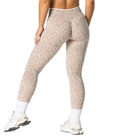 Celana Yoga Motif Leopard Pinggang Tinggi untuk Wanita; Legging Fitness Tanpa Jahitan, Pengencang Perut, dan Pas Badan