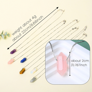 สร้อยคอจี้คริสตัลหินธรรมชาติแบบปลายคู่สำหรับขายส่ง - Product Image 3