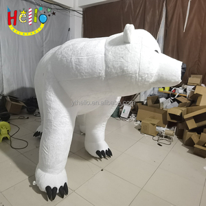 Modelo Inflable de Oso Polar Blanco Peludo, Mascota Inflable para Decoración de Nieve y Hielo - Product Image 3
