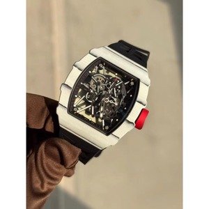 Classic Barrel-shaped 3501 Carbon Fiber Luxury Sapphire Crystal <b>Chronograph</b> Diver Watch Men's <b>Automatic</b> Mechanical Rubber - Product Image 1