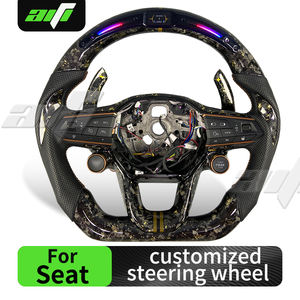 Volante de Coche LED de Fibra de Carbono Forjado Personalizado para Deportes, SEAT, <span class=keywords><strong>Cupra</strong></span>, Leon, Ibiza, Arona, con Botón de Arranque - Product Image 2