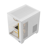 Boîtier PC Gaming M-ATX Incliné Nouveau Design Prix Usine Style Aquarium Sans Pilier Châssis d'Ordinateur Gaming en SPCC 0,45 mm