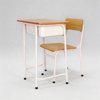 Meubles d'école primaire pour salle de classe, ensemble bureau et chaise en métal et en bois pour un seul élève