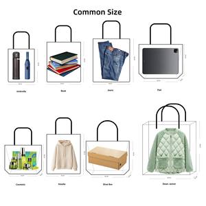 Bolso grande de lona de algodón con logotipo personalizado, bolso de mano de lona con impresión personalizada de compras con letras para mujer - Product Image 5