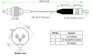650nm 5mW FP Pigtail Laser Diode TO‑18 แพ็คเกจไฟเบอร์โหมดเดี่ยวแบบเชื่อมต่อ LD, โฟโตไดโอดสำหรับมอนิเตอร์ (อุปกรณ์เสริม), ขั้วต่อ FC/APC - Product Image 1