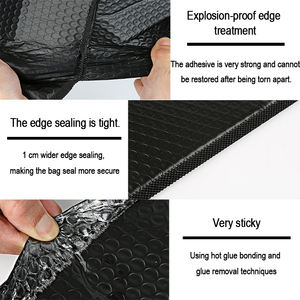 Sacs d'expédition en polyéthylène noir imperméables avec impression de logo personnalisée, enveloppes à bulles express pour l'expédition - Product Image 6