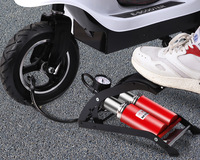 Vélo Double Cylindre Pompe À Pied Gonfleur Pompe À Vélo Avec Manomètre Numérique Pneu Gonfleur Précis