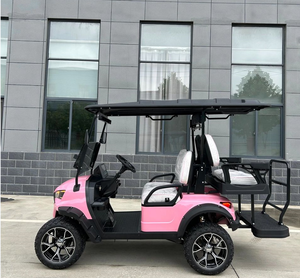 Voiturette de golf électrique tout-terrain 2+2 de conception récente, de qualité supérieure, rose, avec support pour caddie, pour tous les terrains - Product Image 4